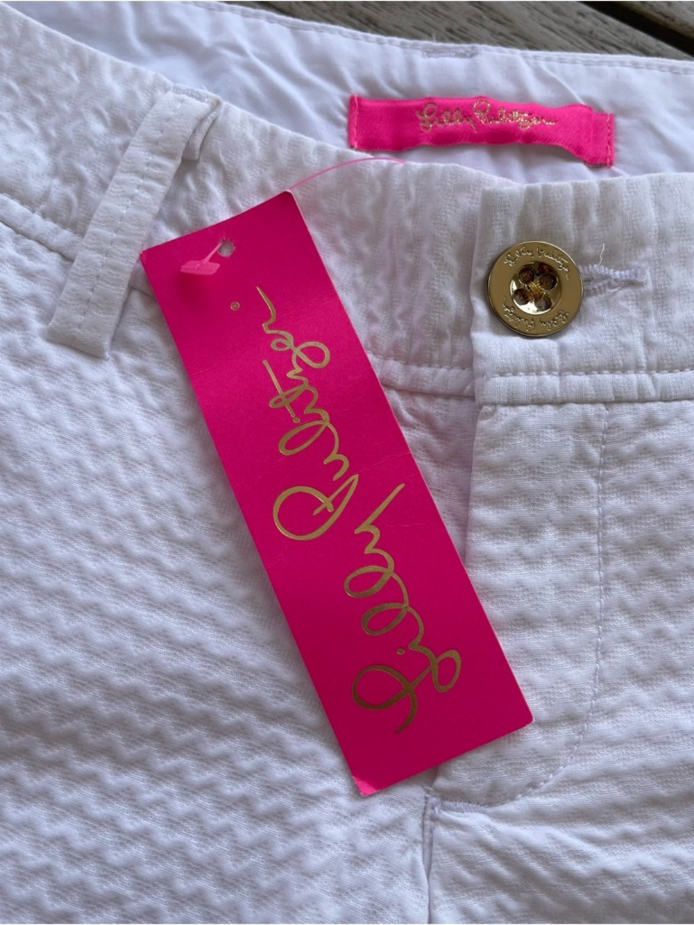 Lilly Pulitzer Resort White Textured Callahan  Shorts Size 00 NWT - Picture 3 of 11